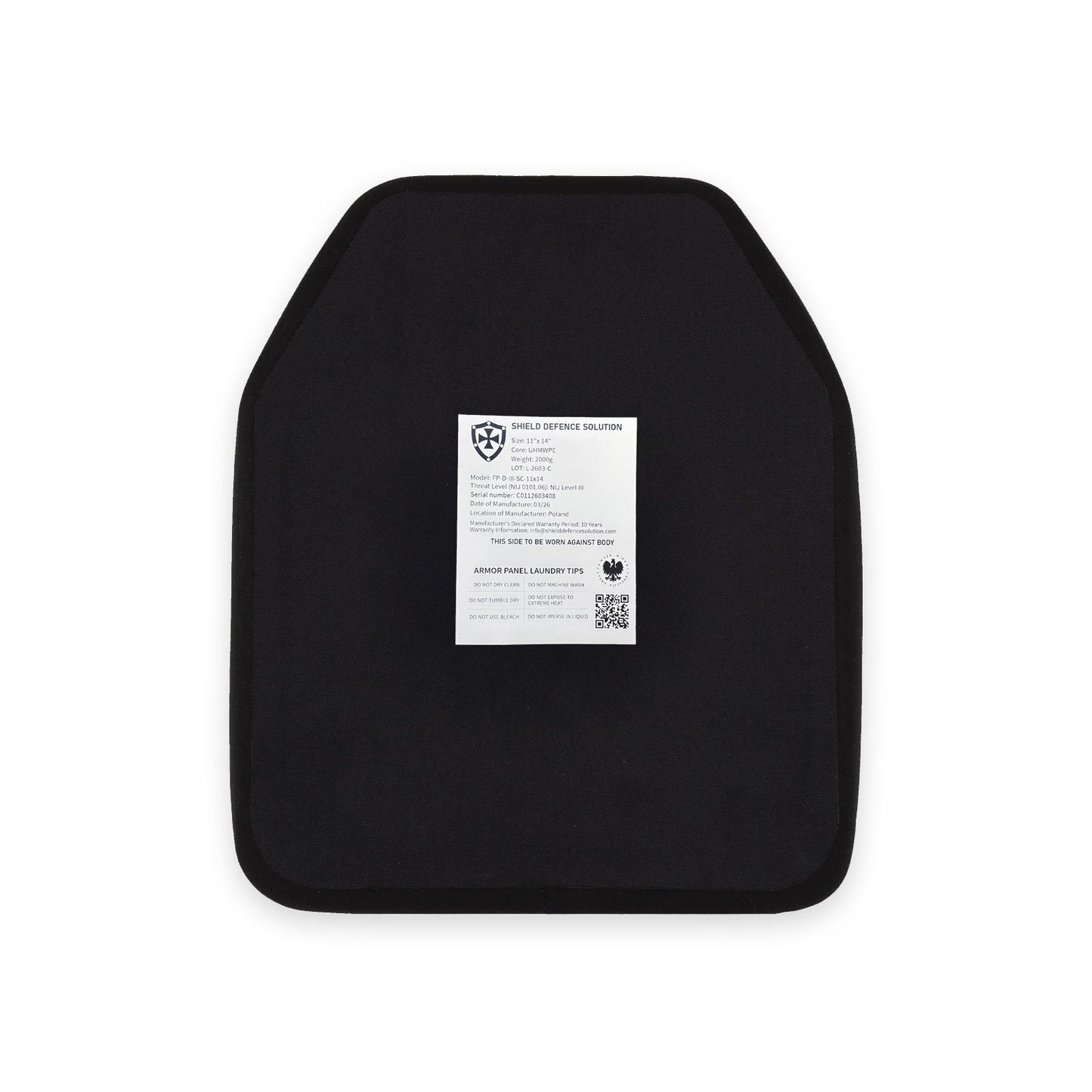 Balistický Plát SAPI 28 × 36 cm – Single Curve Přední
